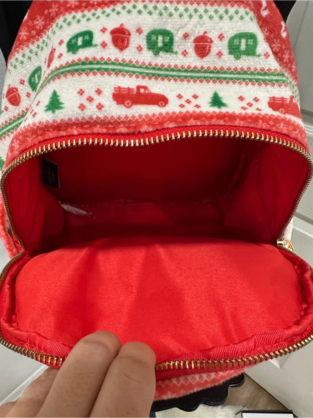 Universal Kids Red and White Holiday Character Mini Backpack